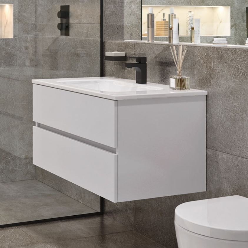 Lifestyle image of Villeroy & Boch Arto Satin White 800mm Vanity Unit & Basin